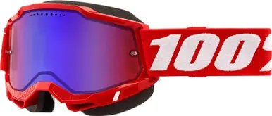100% Accuri 2 Snow Red Red Blue Mirror Goggles Direct From Manufacturer