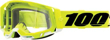 100% Racecraft 2 Fluo Yellow Clear Goggles-Clear Lens Limited Time