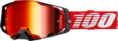 100% Armega Red Red Mirror Goggles Seasonal Sale