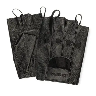 Luxury Olympia 407 Mens Fingerless Gel Black Classic Riding Gloves