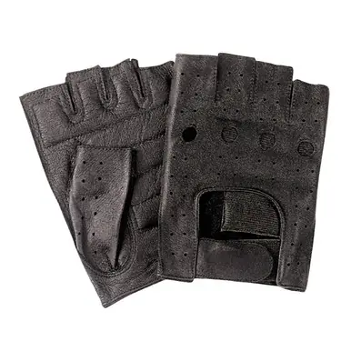 Olympia 107 Mens Outrider II Black Fingerless Classic Gloves Money Back Guarantee
