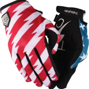 Thrashin Supply Stars & Bolts Stealth Red Blue Gloves Limited Offer