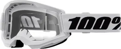 100% Strata 2 White Clear Goggles Cheap