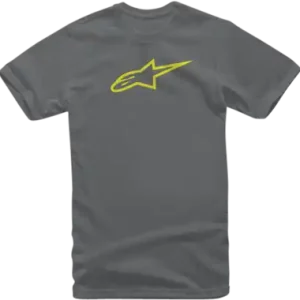 Alpinestars Ageless Charcoal Hi Vis Yellow Tee Money Back Guarantee