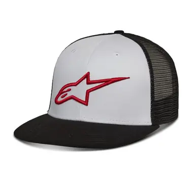 Alpinestars Corporate White Black Trucker Hat Hassle-Free Returns