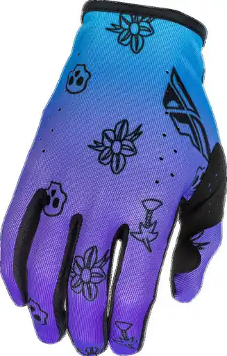 Place Order Fly Racing Youth Lite Outline Purple Blue Black Gloves