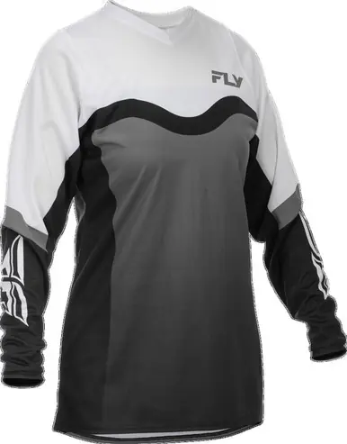 High Quality Fly Racing Women's F-16 Grey Black White Jersey