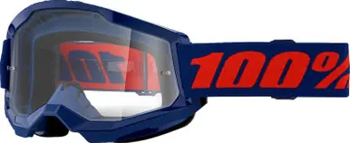 100% Strata 2 Navy Clear Goggles Bargain