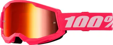 100% Strata 2 Pink Red Mirror Goggles Sale
