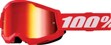 100% Strata 2 Junior Red Red Mirror Goggles Hassle-Free Returns