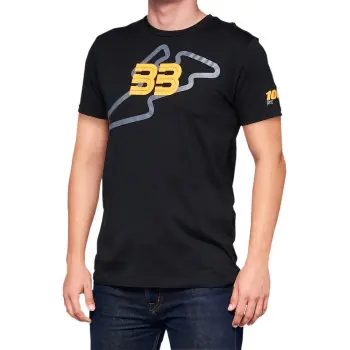 100% BB33 Track T-Shirt Black Handmade
