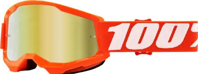 100% Strata 2 Youth Orange Gold Mirror Goggles Direct From Manufacturer