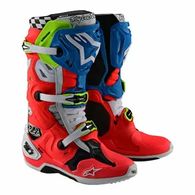Troy Lee Designs Alpinestars Tech 10 Supervented Rocket Red White Blue Boots Limited Time