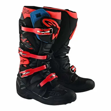 Troy Lee Designs Alpinestars Tech 7 (Previous Collection) Black Rocket Red Boots Worldwide Shipping