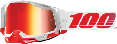 100% Racecraft 2 St. Kith Red Mirror Goggles-Mirrored Lens Worldwide Shipping