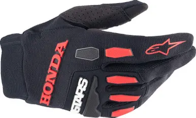Alpinestars Honda Full Bore Gloves Black Bright Red Big Sale