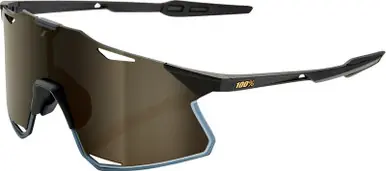 100% Hypercraft Matte Black Gold Mirror Lens Sunglasses Modern