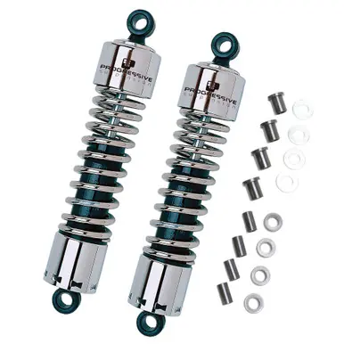 Secure Checkout Progressive Suspension 412 Harley Shocks 11.0" Chrome - 412-4030C