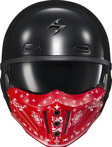 Scorpion EXO Covert X Bandana Mask Gloss Red One Day Deal