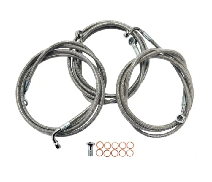 New Arrival La Choppers LA-8051B16 Stainless Steel Brake Line Kit - 15-17in. Ape H