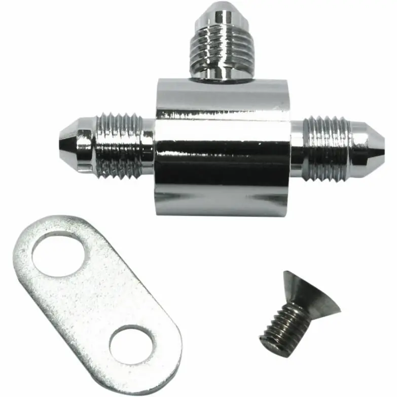 Magnum 1703-982 AN-3 T-Block w/ Bracket Brake Line Fitting - Chrome Secure Checkout