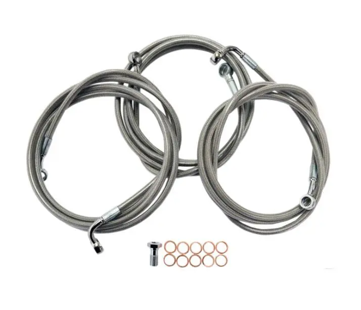 La Choppers LA-8005B13 Stainless Steel Brake Line Kit - 12in.-14in. Ap Hot Deal