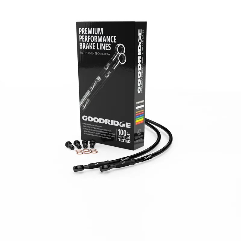 Goodridge HD0085-2RC-CL GR Powersports SS Rear Brake Line Kit - Stainl New Arrival