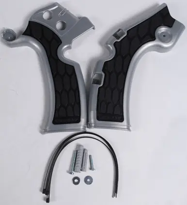 Brand New Acerbis X-Grip Frame Guard (Silver/Black) - 2374271015