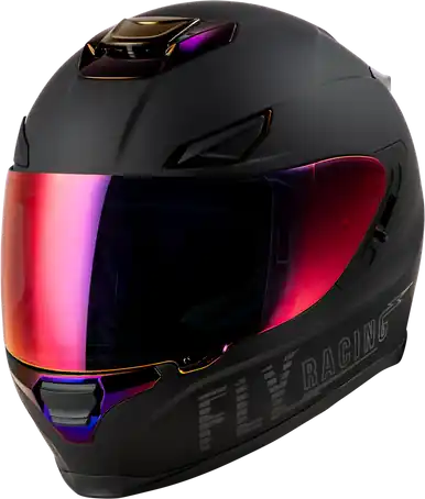Fly Racing Sentinel Solid ECE 22.06 Matte Black Charcoal Chrome Helmet Fan Favorite