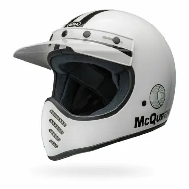 Bell Moto-3 Steve McQueen Any Given Sunday White Black Helmet Price Cut