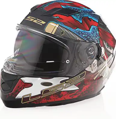 Warranty Included LS2 Stream Ninja Gloss Red Blue Helmet