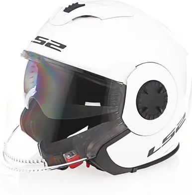 LS2 Verso Solid Gloss White Helmet Genuine