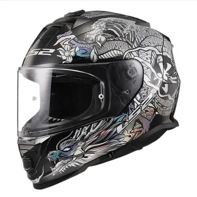 LS2 Assault Warrior Krome Silver Black Helmet Big Sale