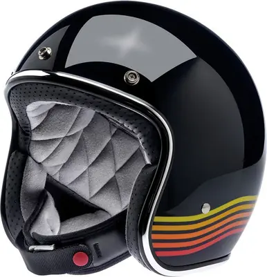 Biltwell Bonanza Gloss Black Spectrum Helmet New Release
