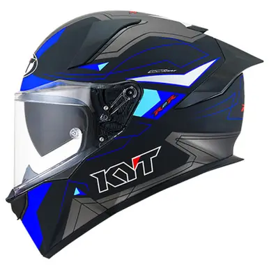 Hot Deal KYT R2R LED Matte Blue Black Helmet