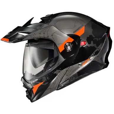 Premium Scorpion EXO-AT960 Topographic Black Orange Helmet