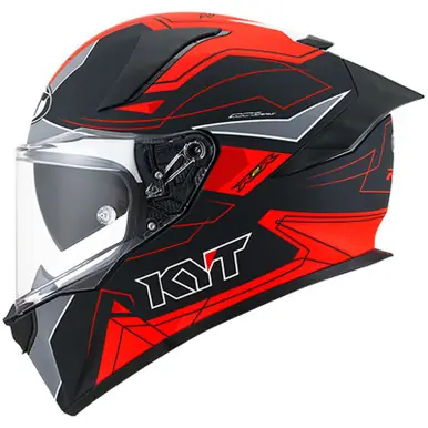 Bargain KYT R2R LED Matte Black Red Helmet
