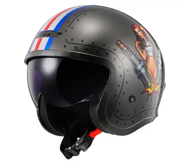 Premium LS2 Spitfire Spark Brushed Alloy Helmet