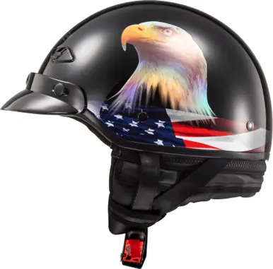 Free Returns LS2 Bagger Murica Gloss Black Helmet