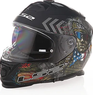 Luxury LS2 Assault Commando Black Camo Helmet