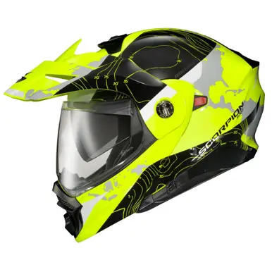 In Demand Scorpion EXO-AT960 Topographic Hi-Vis Black Helmet
