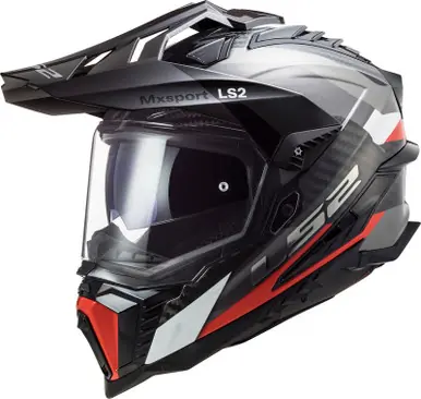 LS2 Explorer Frontier Matte Titanium Red Helmet Top Rated