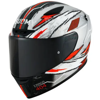 Luxury Suomy Track-1 404 Silver Red Helmet