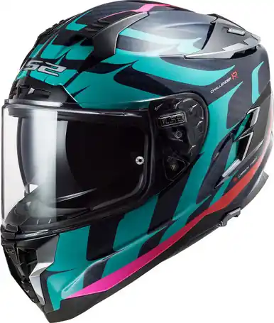 LS2 Challenger C Flames Blue Carbon Red Helmet Discount