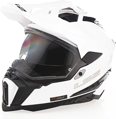 LS2 Explorer Solid Gloss White Helmet Certified