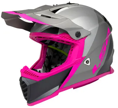 LS2 Gate Launch Matte Silver Gray Pink Helmet Price Drop