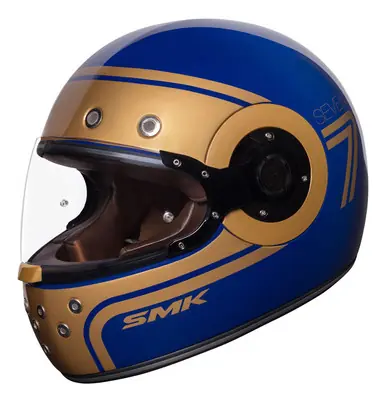 SMK Retro Seven Blue Helmet Limited Offer