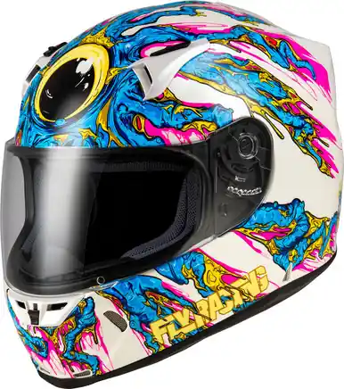 Fly Racing Revolt Space Creep Light Blue White Pink Helmet Top Rated