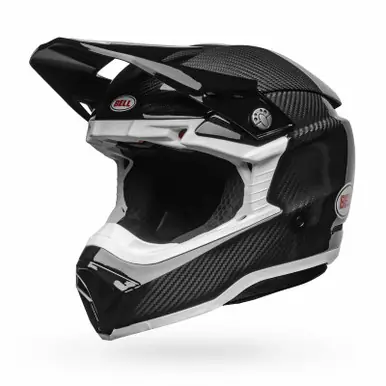 Bell Moto-10 Spherical Gloss Carbon Black White Helmet Cheap