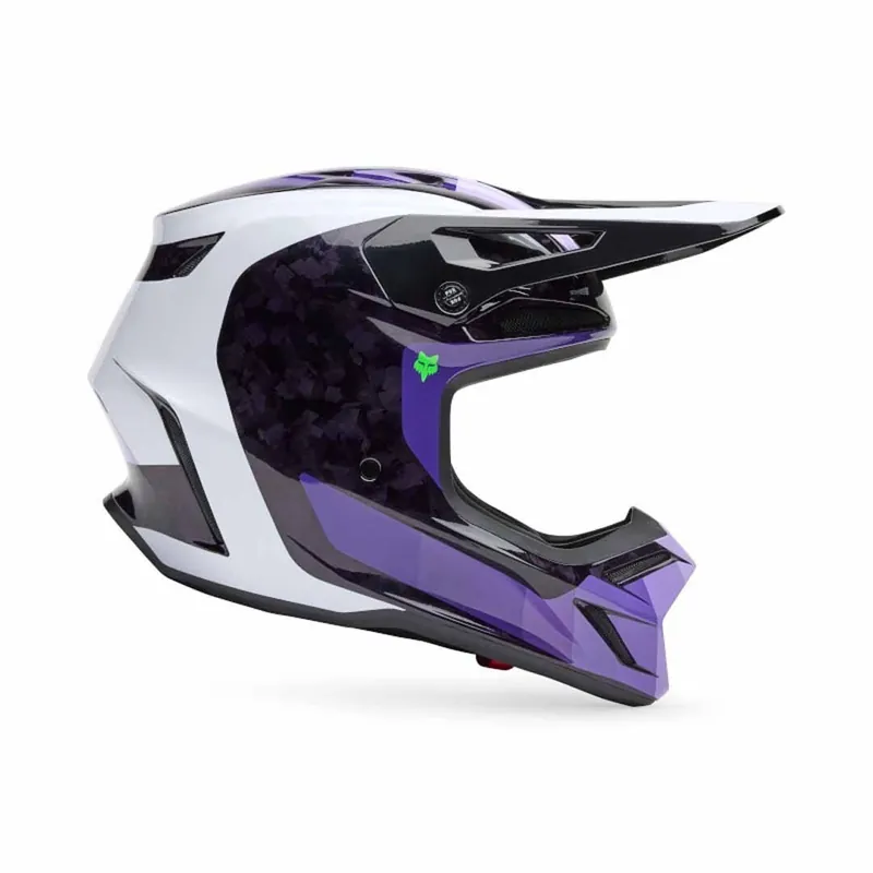 Shop Now Fox V3 RS Grid MX Helmet - Black/Purple - S